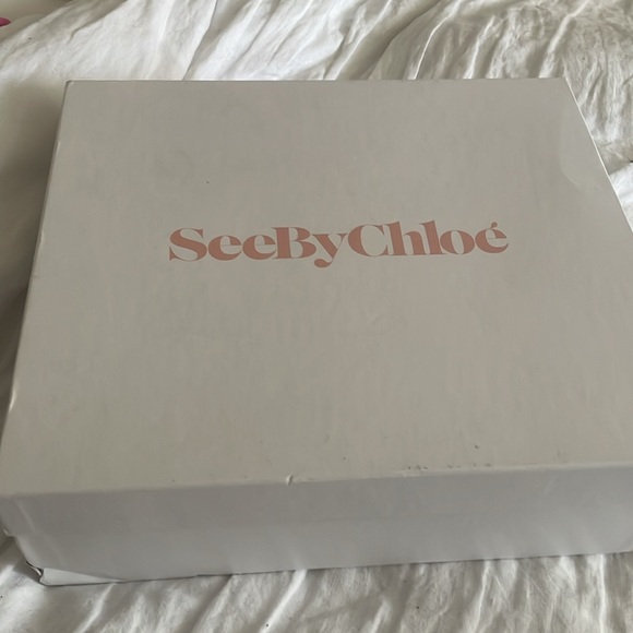 SEE BY CHLOE Women 35/5 Hana Low Boots Brown Suede Western Harness Ankle - Picture 9 of 11